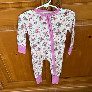 NWT Angel Dear Bamboo Ditsy Floral Convertible Feet Romper Pajama